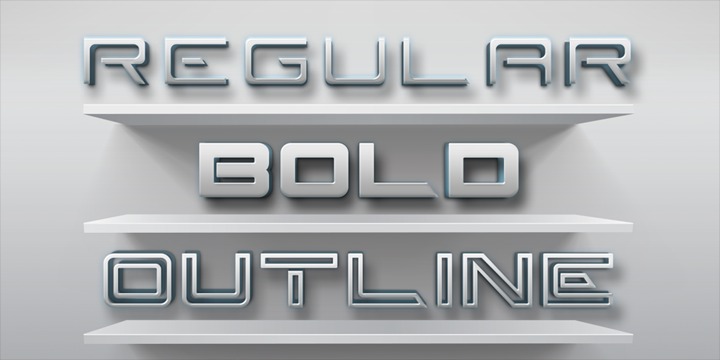 Steel Outline Font preview